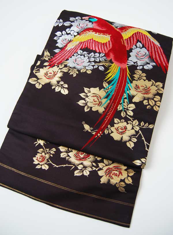 オンラインショップ ビワの刺繍帯 孔雀の刺繍帯 | kimono sarasa