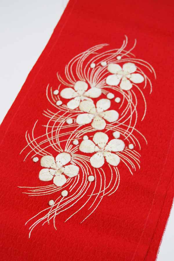 半襟◆大正ロマン　帆船◆縮緬 手刺繍 アンティーク 着物 青海波 アンティークの刺繍半襟も入荷致しました！ | kimono sarasa