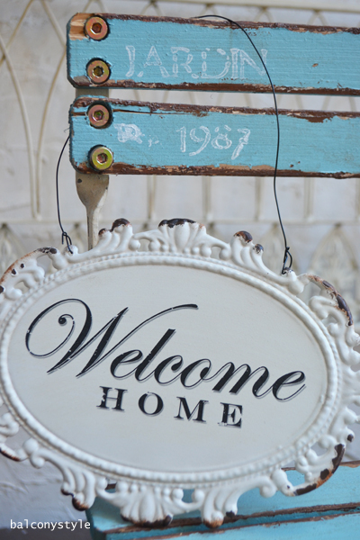 ホワイトWelcome HOMEサイン