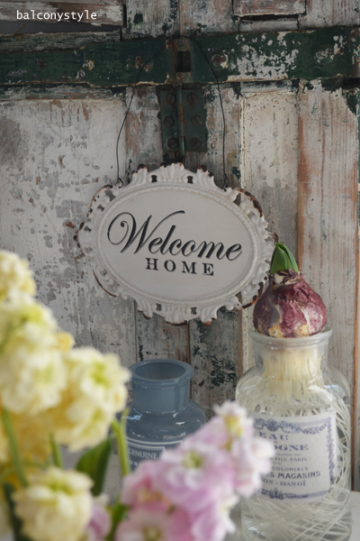 ホワイトWelcome HOMEサイン