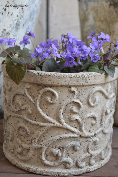 黒い葉模様の陶器植木鉢 【公式通販】