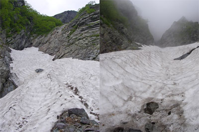 北岳 2008.07.15 雪渓の状況
