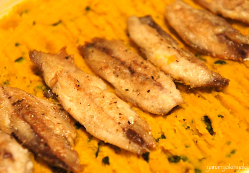 ニシンとカボチャの包み焼き
