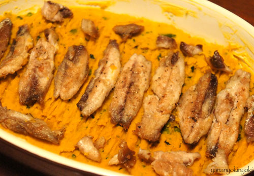 ニシンとカボチャの包み焼き