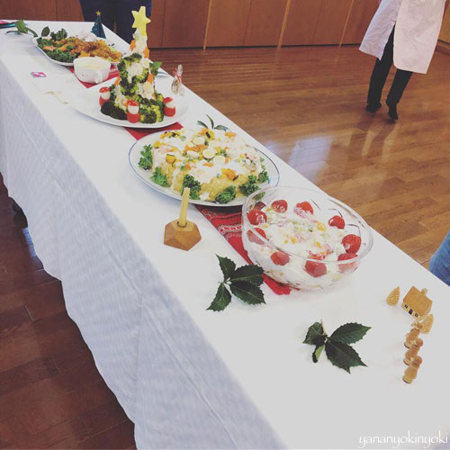 息子の作ったクリスマスリースとクリスマスメニュー