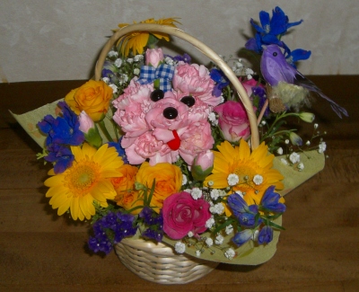 生花のプードルアレンジメント