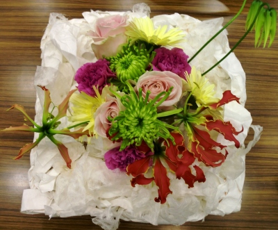 NFD支部総会で講習会で作った花束!