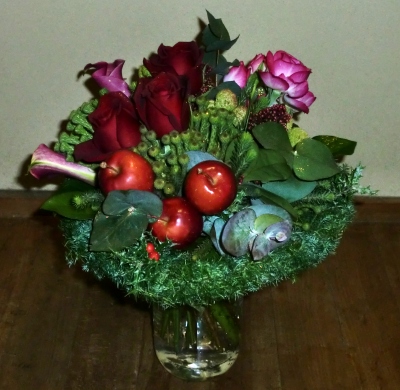クリスマスの生花の花束