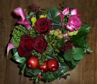 クリスマスの生花の花束
