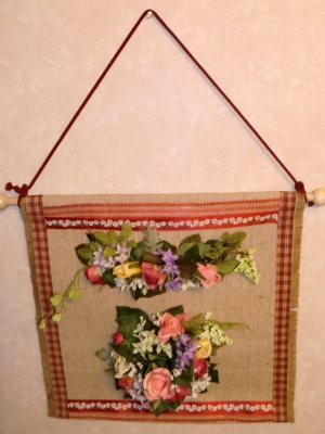 造花の花束のタペストリー