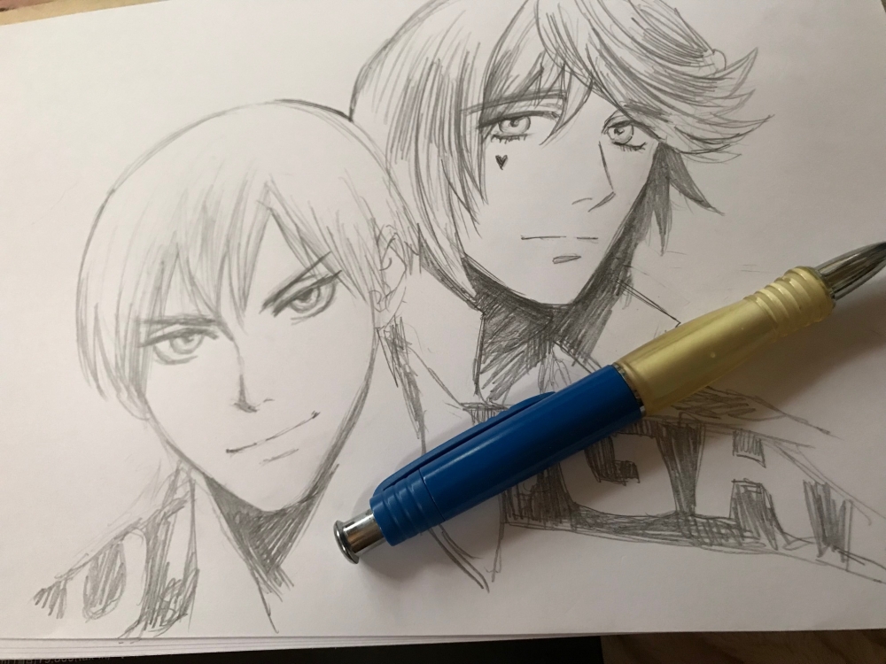 弱ペダ 弱虫ペダル 黒葦 黒田雪成 葦木場拓斗 らくがき ラクガキ 落書き ラフスケッチ