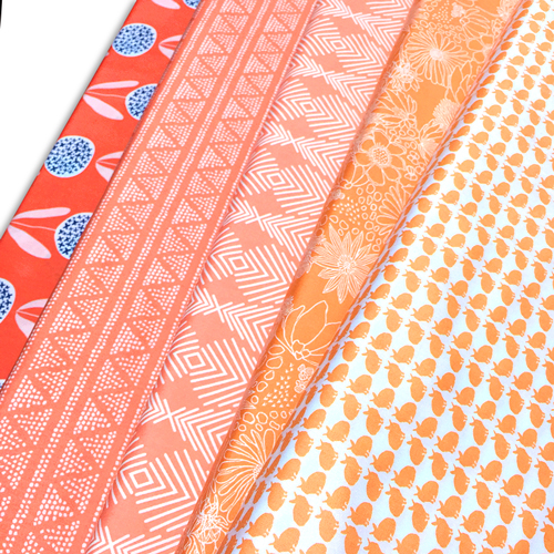 Salmon & Orange 5つとも Art Gallery の生地