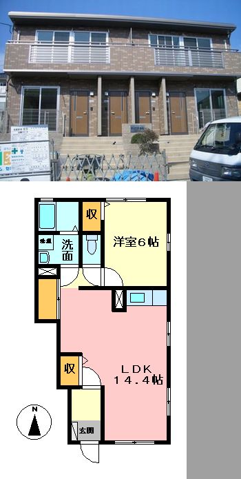 1LDKの外観 間取り