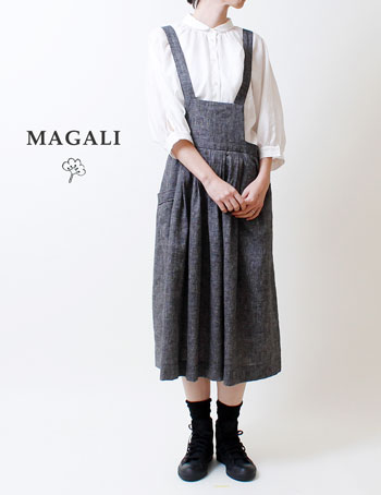MAGALI マガリ　サロペットスカート　ブラックレディース