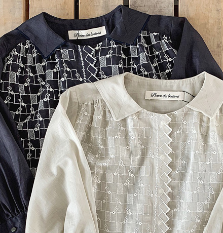 ポルテデブトン 刺繍ブラウスとカットソー | milco tiger*diary