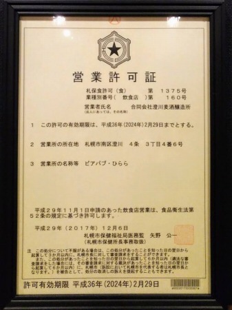 営業許可証