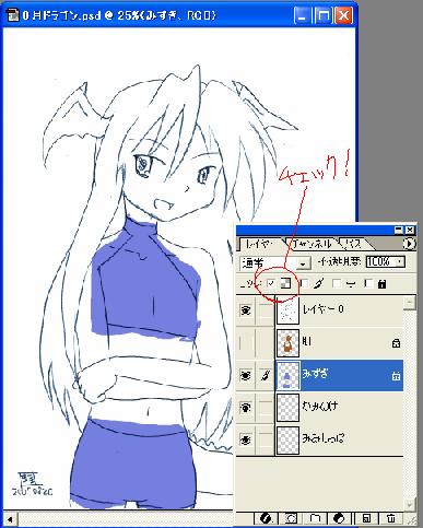 水着レイヤー。赤文字重要。