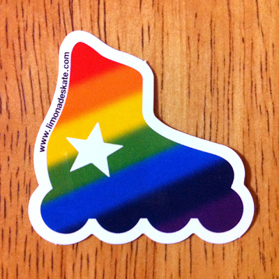 ステッカー:limonade skate;rainbow boot