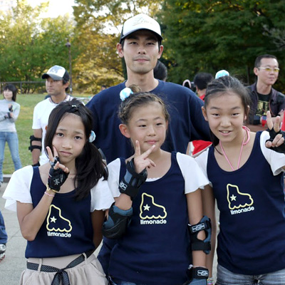 2011.10.16:リレーチームの4人(なのかちゃん、なみちゃん、せいなちゃん、自分)@2011光が丘フェイスティバル