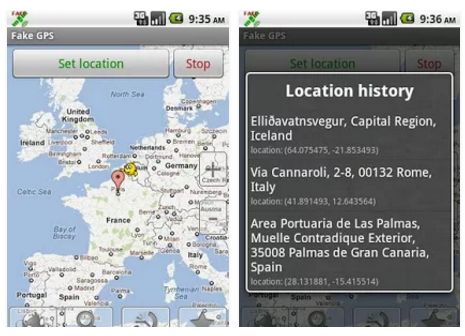 Fake GPS location