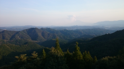 山桜と桜島