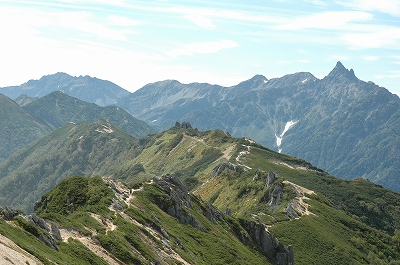燕山荘から大天井岳の道