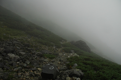 槍沢下山