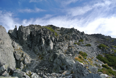 山頂を望む