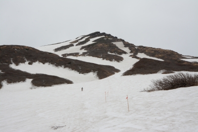 七ツ釜小屋から鳥海山