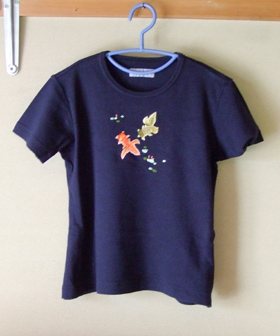 POWDER 紺 Tシャツ(金魚)