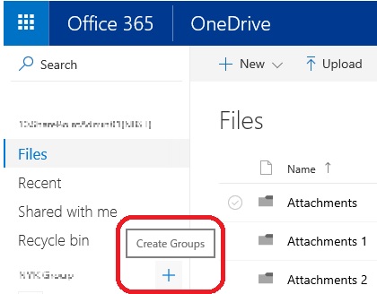 OneDrive Create Groups