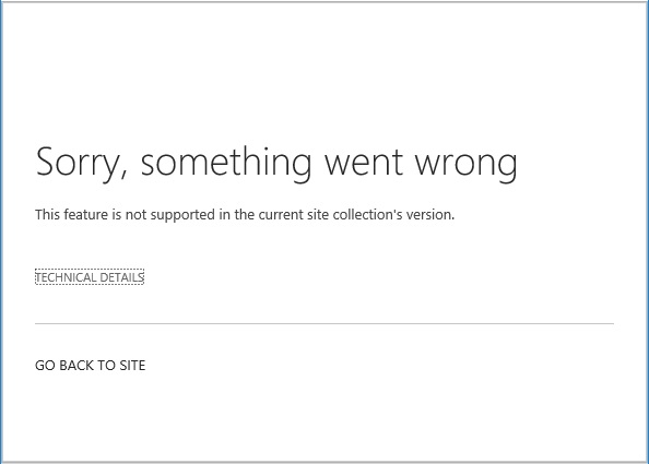 SharePoint SiteFeature Announcement Tiles Error