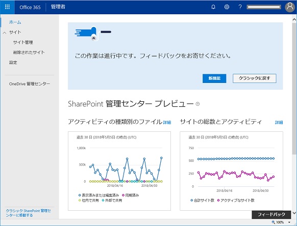 sharepoint management center new adminCenter