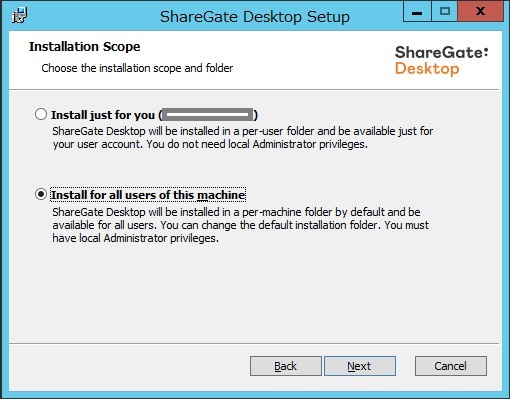 Sharegate install 3