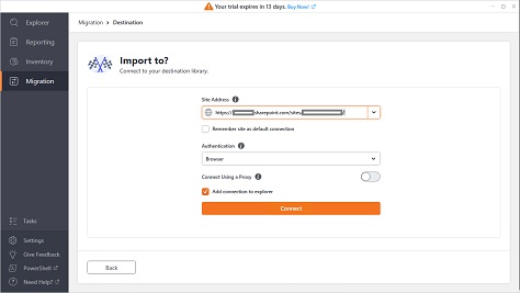ShareGate Migration Import From File Share To SPO