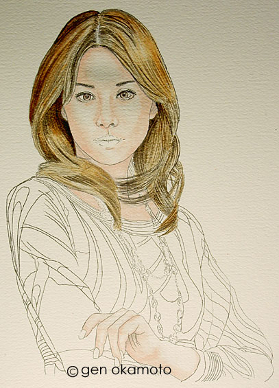 米倉涼子 水彩画