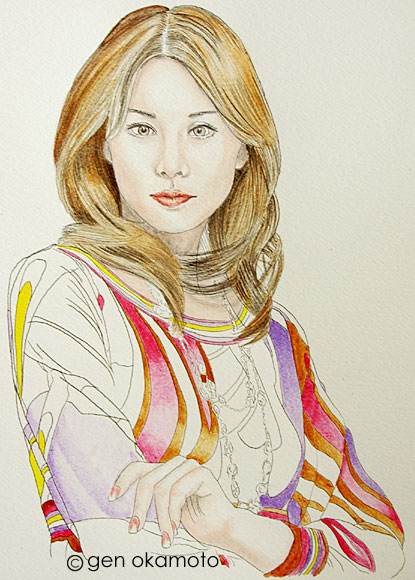 米倉涼子 水彩画