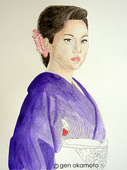 米倉涼子 水彩画