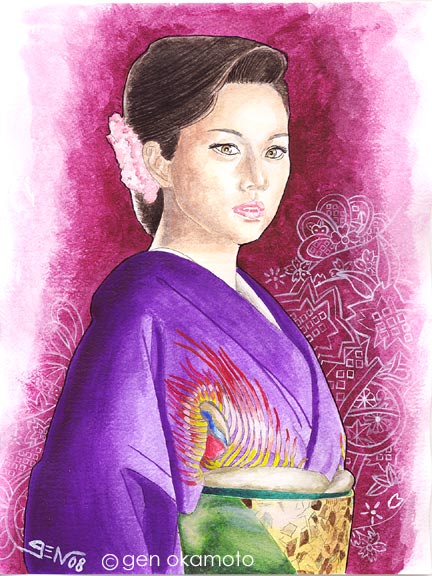 米倉涼子 水彩画