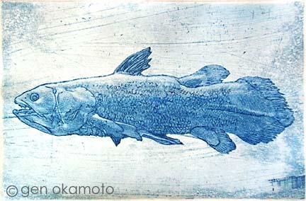 銅版画 シーラカンス