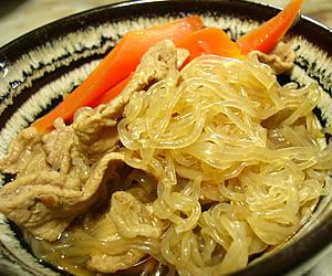 しらたきと豚肉・にんじんの煮物