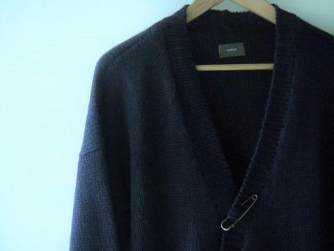 wirrowウールニットカーディガン ネイビー　 size１ 永く大切に着たい深いネイビーの暖かいカーディガン）））NEW!WIRROW