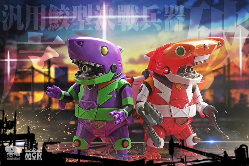 メカ鮫力士 ソフビ　Momoco studio Merry go round ◇ソフビ－MOMOCO STUDIO X MERRY GO ROUND『メカ鮫Jr. MECHA