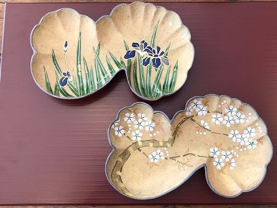 色絵 乾山額皿（写し) 色絵 乾山額皿（写し)