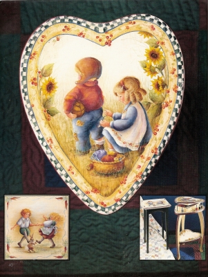 ヘレン・バリックＭＤＡがテーブルに描いた子供たちの情景2作品