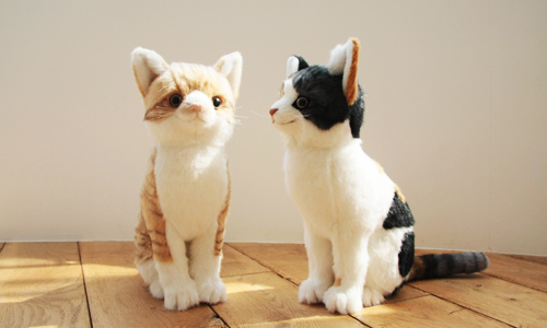 愛猫のぬいぐるみ 三毛とトラ猫