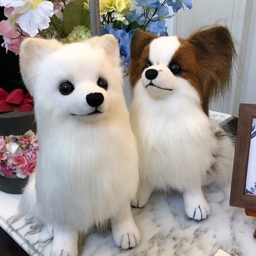 オーダーメイド 愛犬パピヨンとポメラニアン ぬいぐるみ
