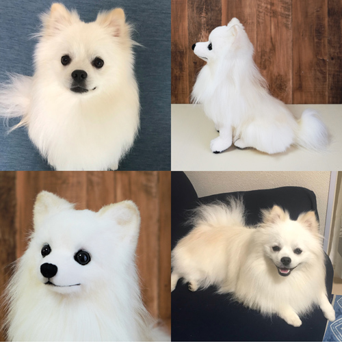 愛犬のぬいぐるみ ポメラニアン白 ウェイトドール