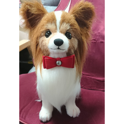 愛犬パピヨンのぬいぐるみ お座り ペットロス