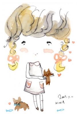 KINA イラスト ねこの行方